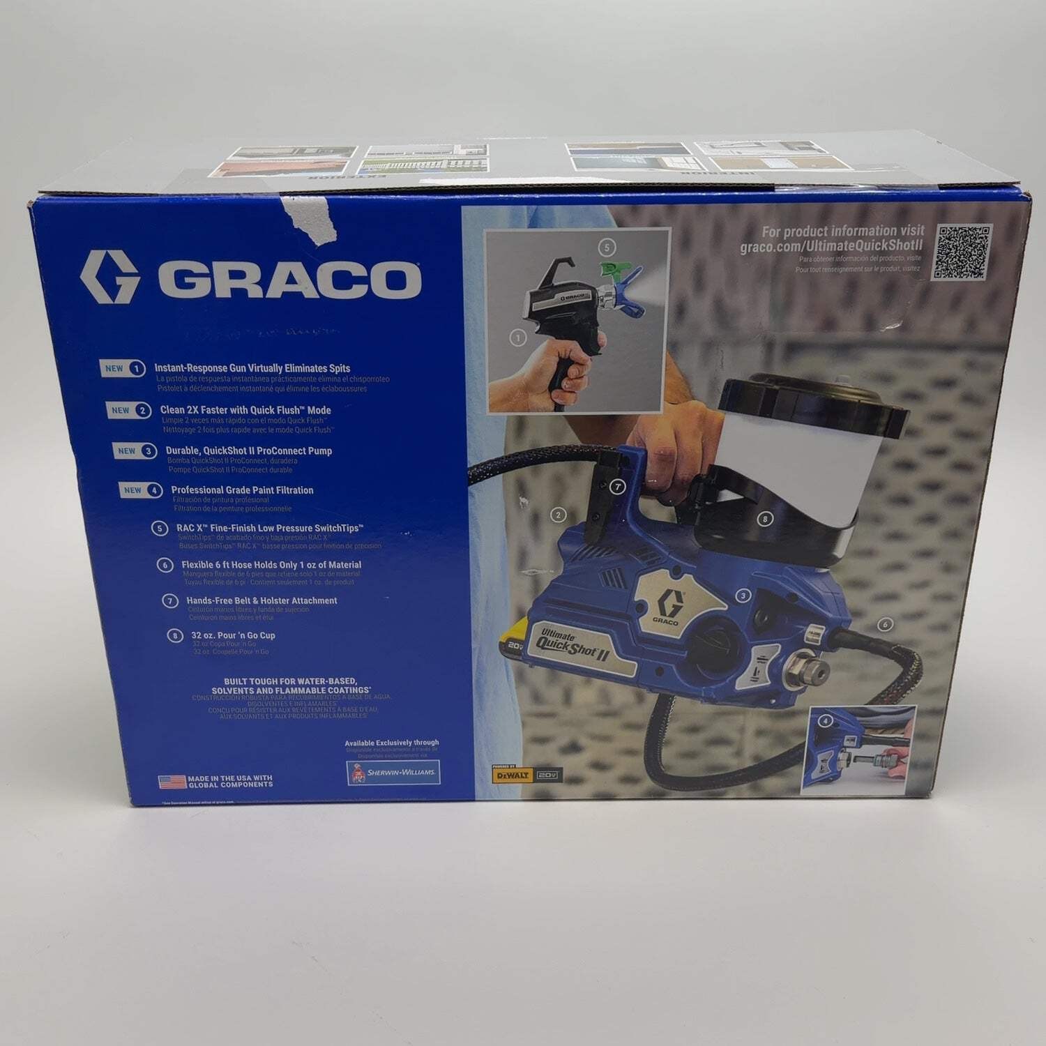 New Graco ULTIMATE QUICKSHOT II 826319 20V Paint Sprayer