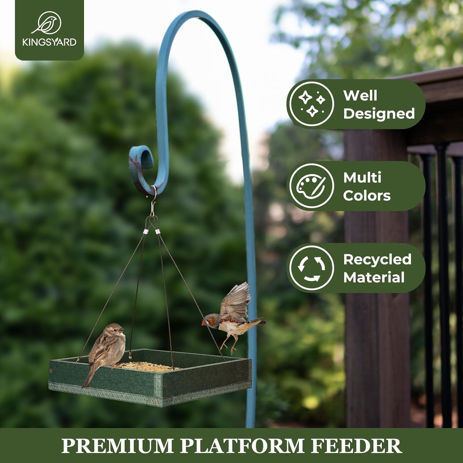 NEW,Composite Platform Bird Feeder, 3.5 lbs Large Capacity,