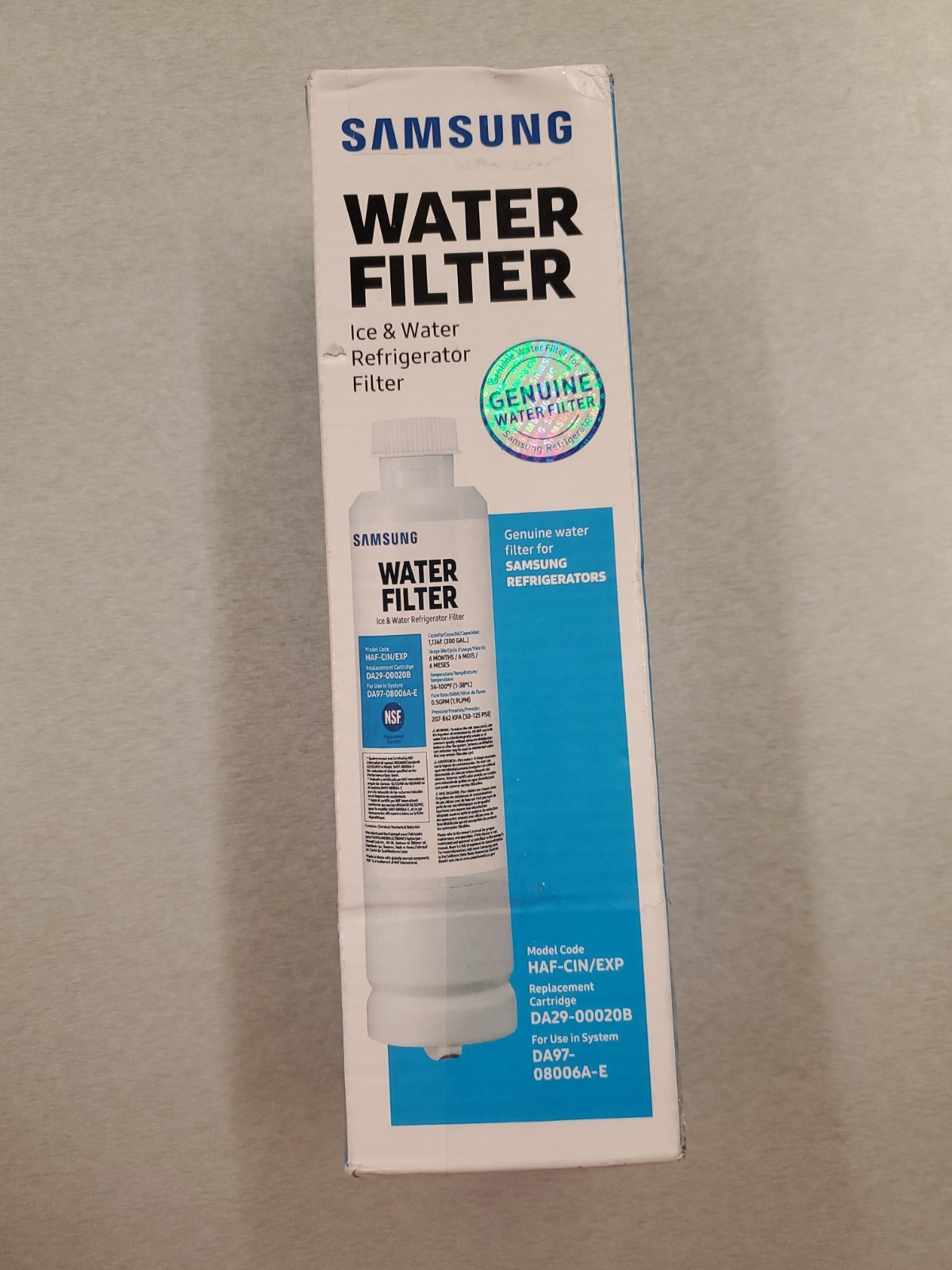 Genuine Samsung DA29-00020B HAF-CIN/EXP Water Filter NEW IN BOX