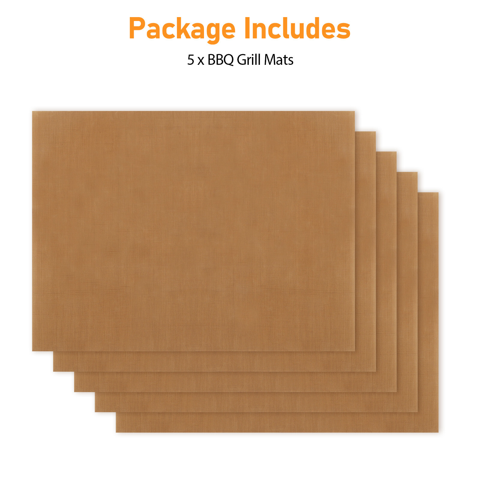 5pc Copper Grill Mats Baking Non-Stick BBQ Pad Reusable Cooking Oven Sheet Liner