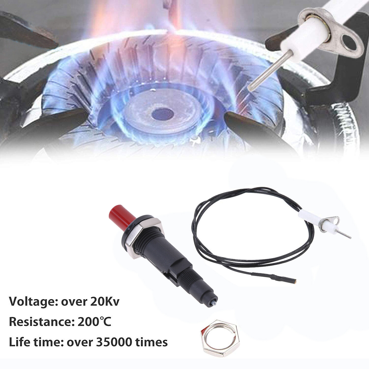 2-pack Universal Piezo Spark Igniter Push Button Gas Fireplace Grill BBQ Stove
