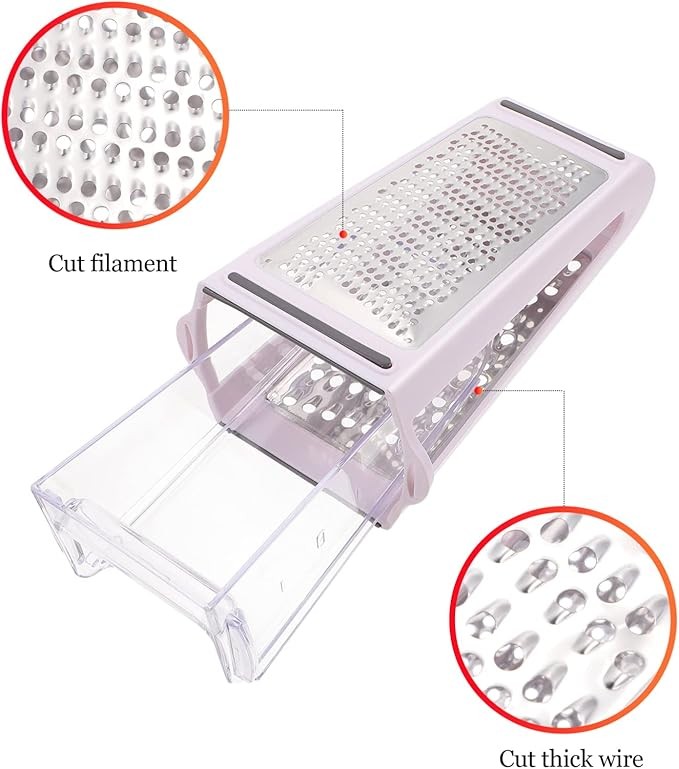 1PC Stainless Steel Kitchen 2 Sided Cheese Grater Food Vegetable Slicer Shredder