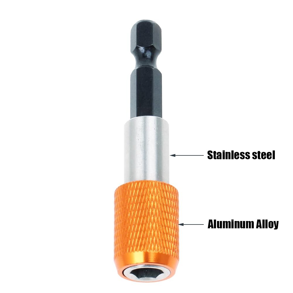 AUTOTOOLHOME 2 Pieces Quick Change Bit Holder Magnetic 1/4″ Hex 1/4, Orange
