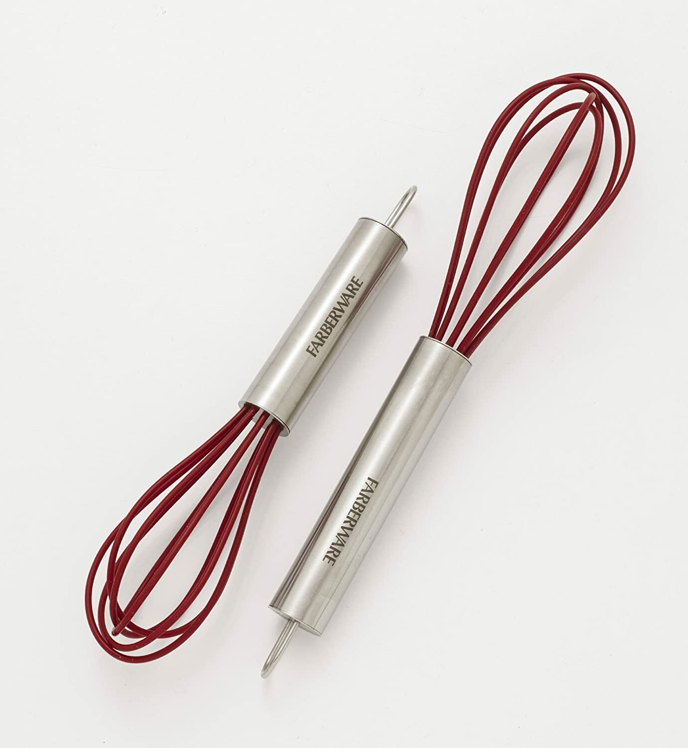 Farberware Professional Silicone Mini Whisks, Set of 2 – Red
