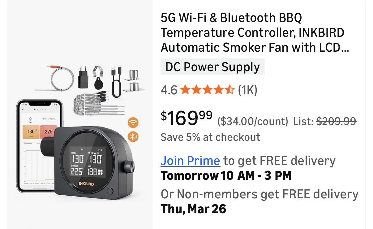 INKBIRD Automatic Smoker Fan Controller WiFi Bluetooth Infrared Thermometer Gun