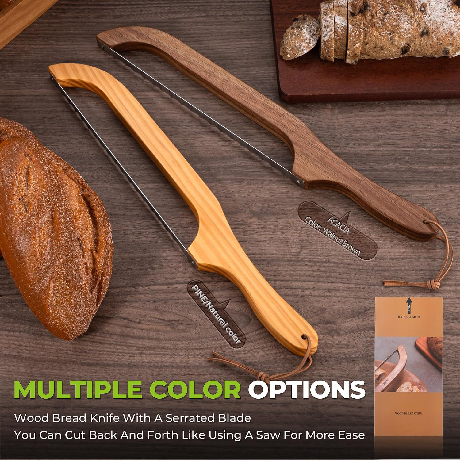 Bow-Style Bread Slicing Knife 15.7″ Even Cuts for Loaves & Baguettes