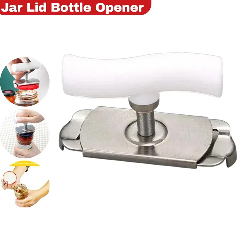 Jar Lid Bottle Opener Can Adjustable Remover Stainless Steel Twist Off Grip Easy