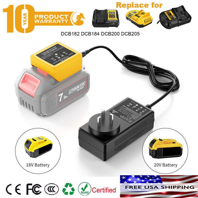 Charger For Dewalt 20V 20 Volt MAX Battery Charger DCB206 DCB204 DCB205 DCB200-2
