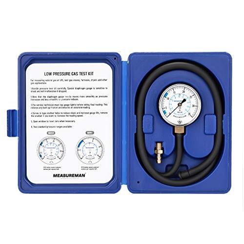 Natural Gas or LP Gas Manifold Pressure Test Kit, 0-35inH2O Pressure Test Kit