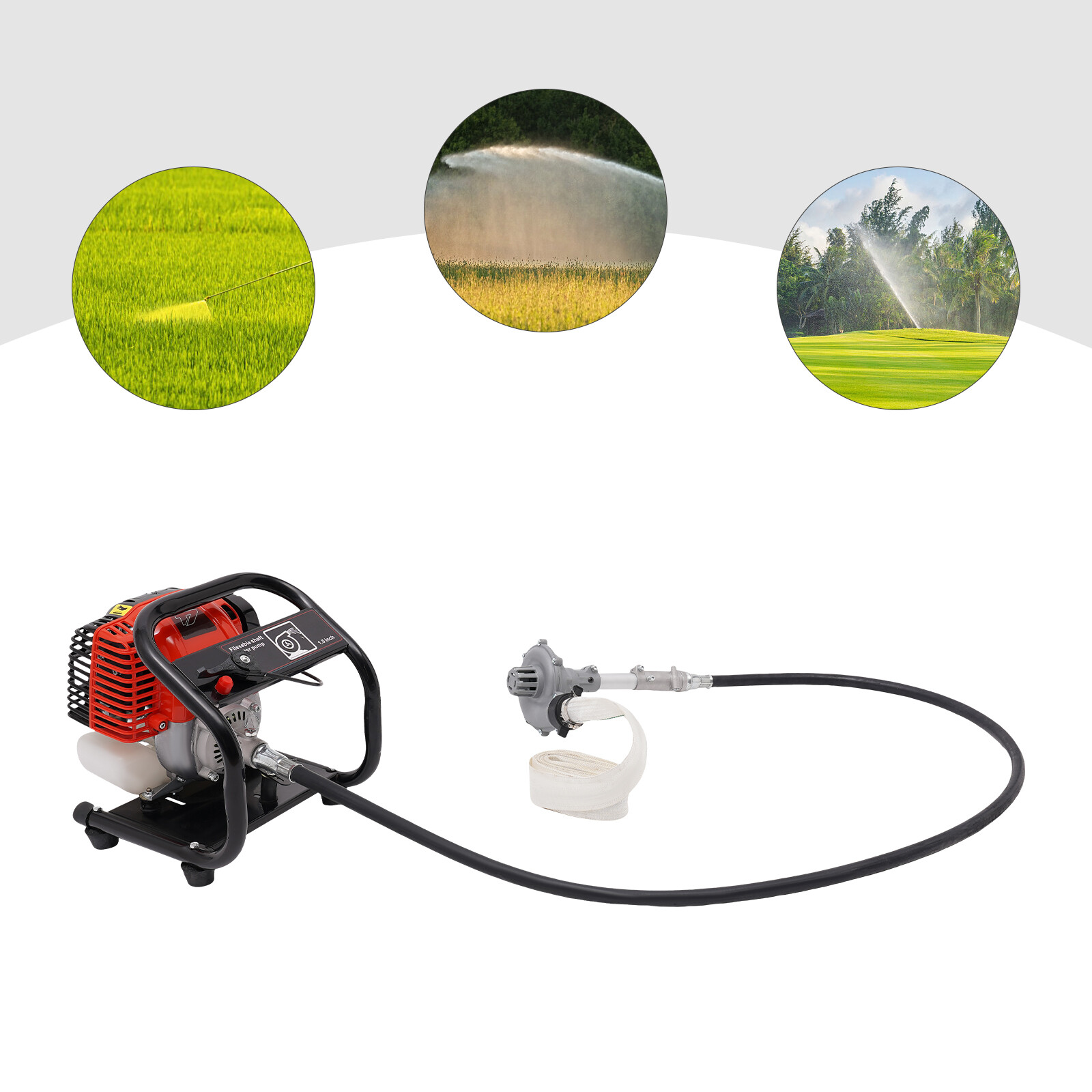 4-Stroke Gasoline Engine Water Pump, Gasoline Powered Water Transfer Pump
