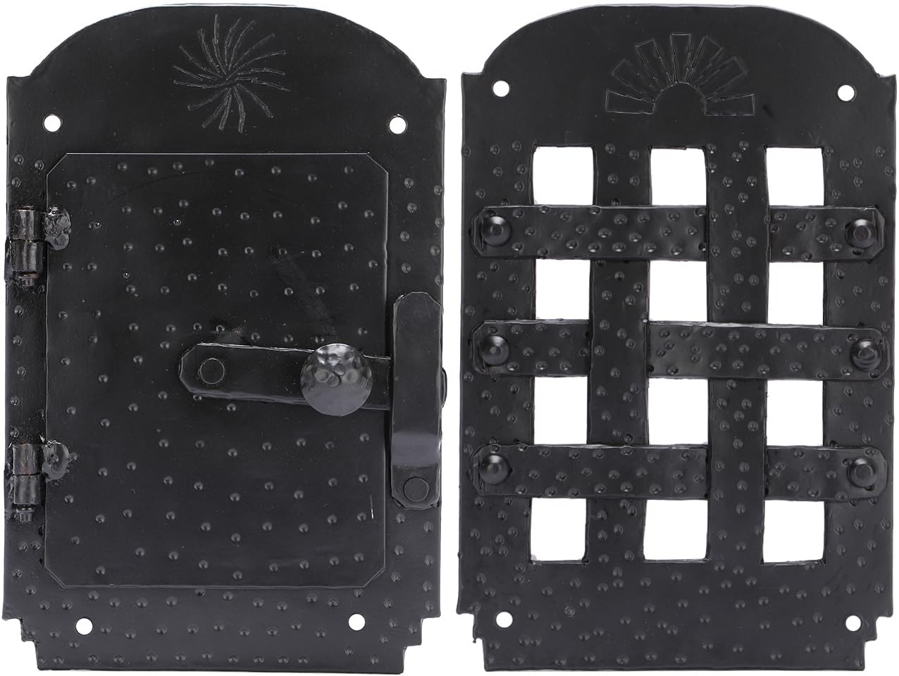 Hand Forged Speakeasy Door Grill With Viewing Door Black Powder Coat Finish bpc