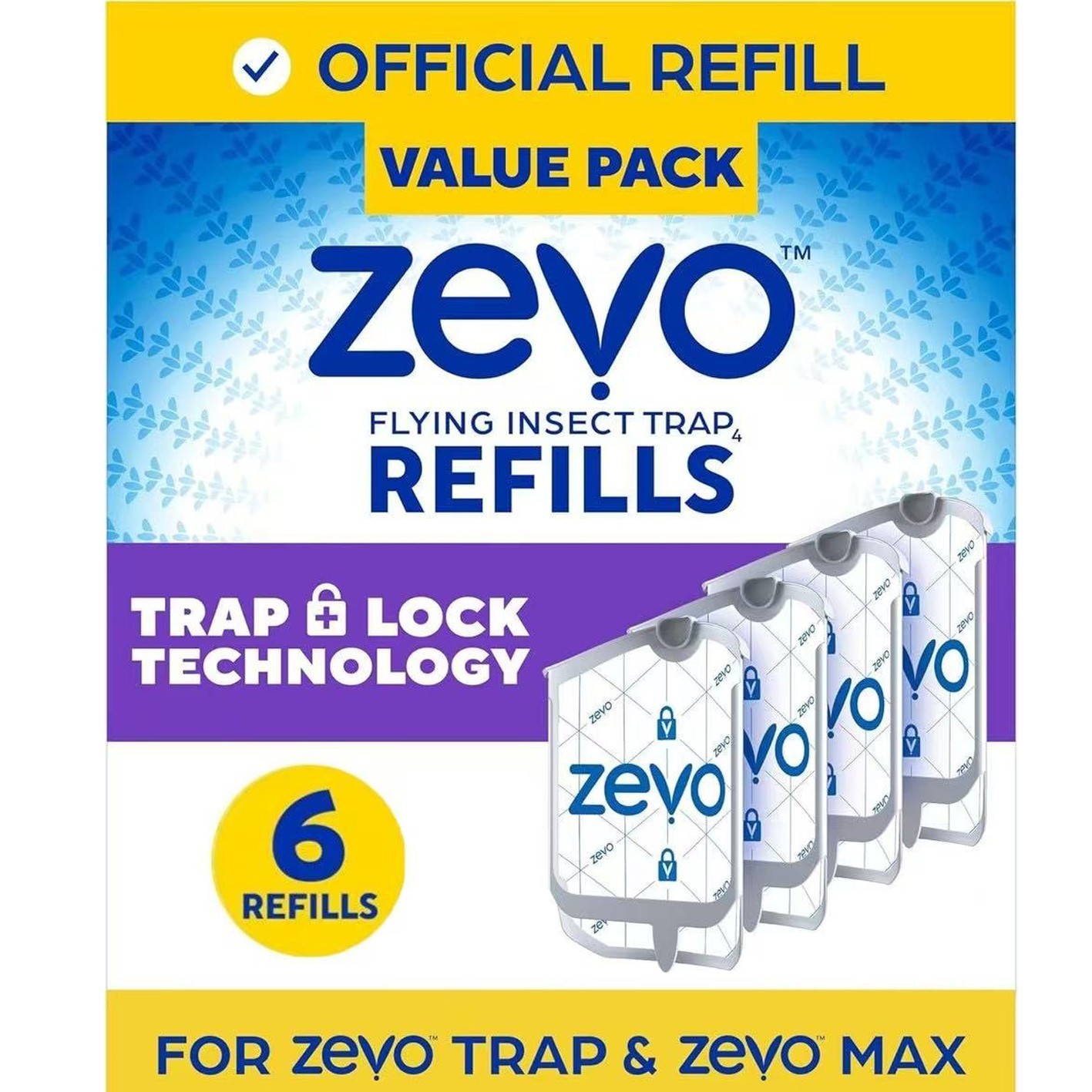 Zevo Flying Insect Trap Refill Cartridges -Easy to Use (6 Refill Cartridges)NEW