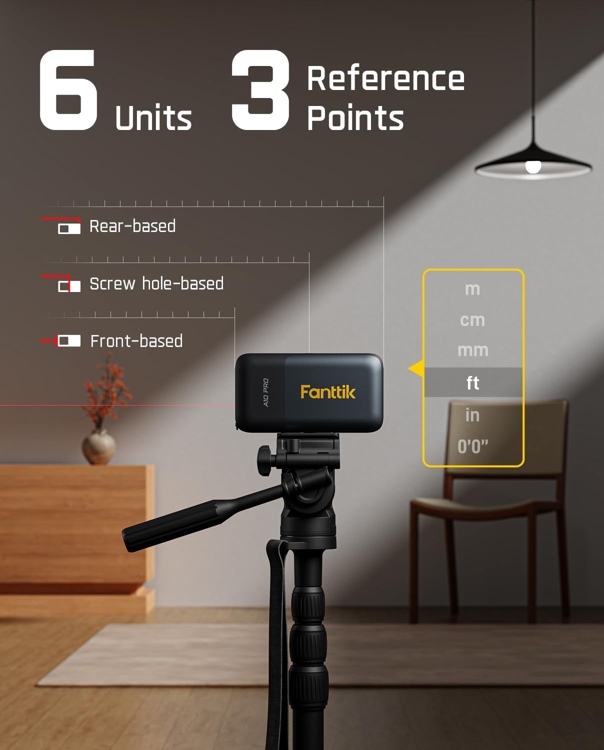 Fanttik A10 Pro 2-in-1 Digital Laser Tape Measure with HD IPS Color Display, 165