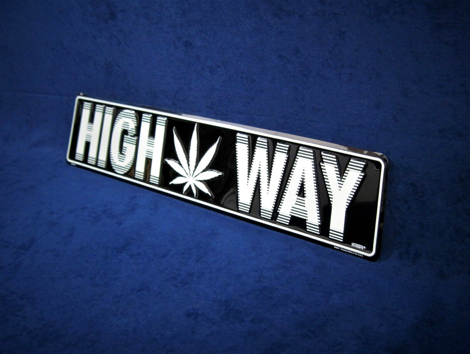 HIGH WAY -*US MADE*- 24″ Embossed Metal Street Sign – Man Cave Garage Bar Décor
