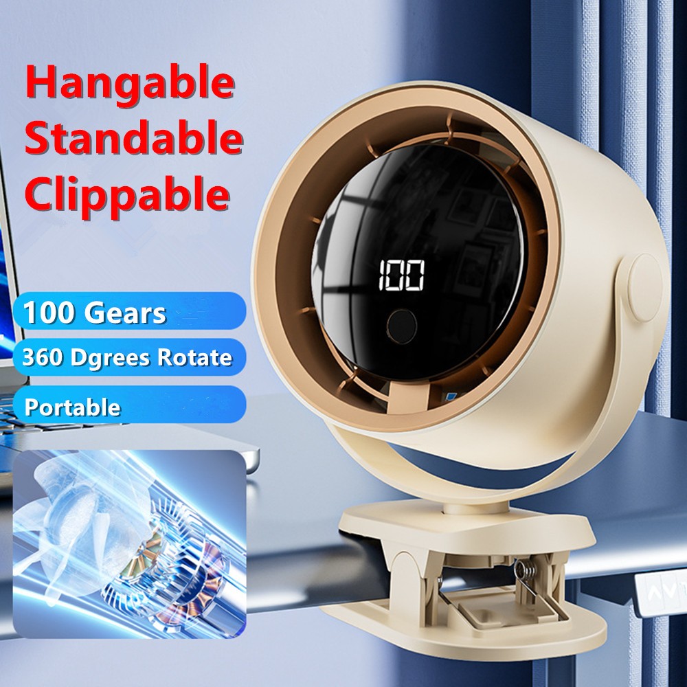 NEW Clip-On USB Desktop Small Fan, Stepless Speed Adjustment with LED display