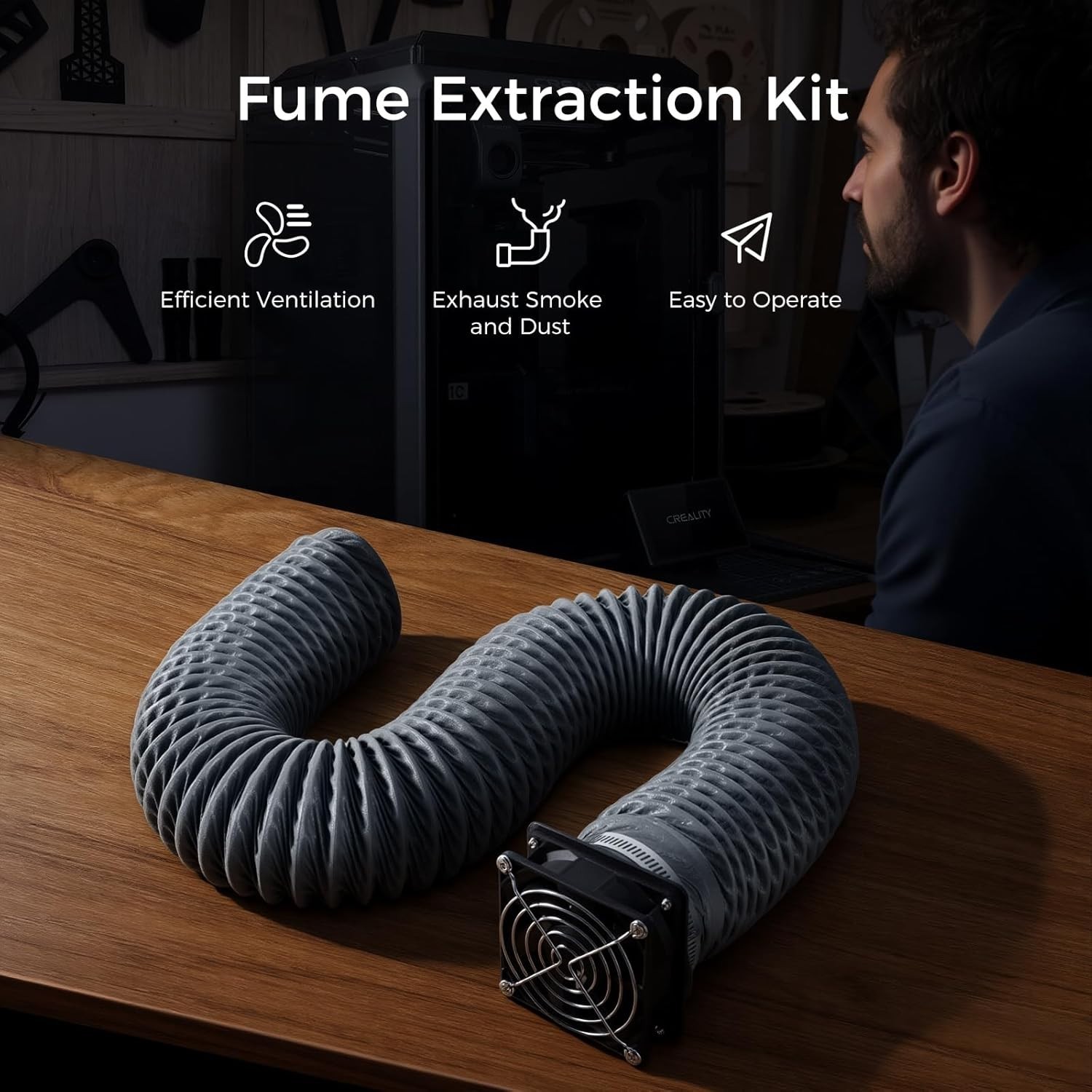 3D Printer Ventilation Solution – 4000 RPM with Adjustable Dust Removal