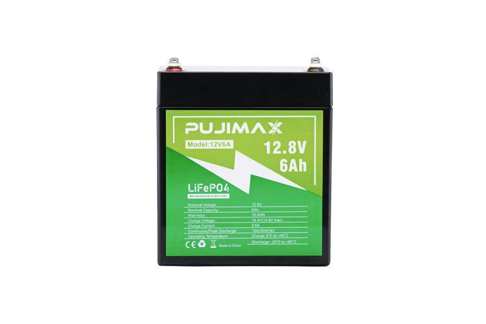 12V 6Ah LiFePO4 Battery with Safety Protection – Rechargeable & Long Life new