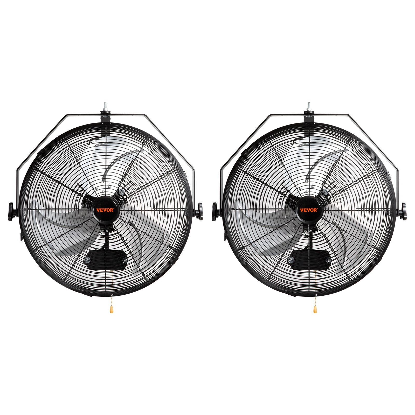VEVOR 2PCS 18” Industrial Wall Mount Fan Metal Fan 3 Speed Ventilation Shop Fan