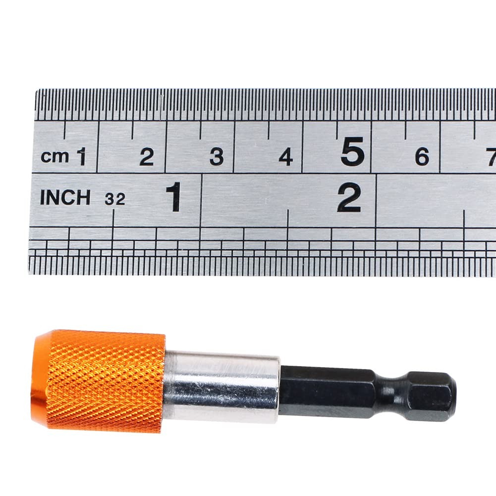 AUTOTOOLHOME 2 Pieces Quick Change Bit Holder Magnetic 1/4″ Hex 1/4, Orange
