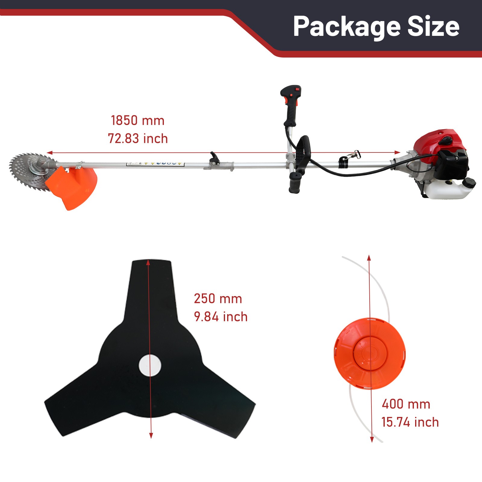 58CC 4-in-1 2-Stroke Grass String Trimmer Lawn Mower Gas Trimmer Weed Eater US