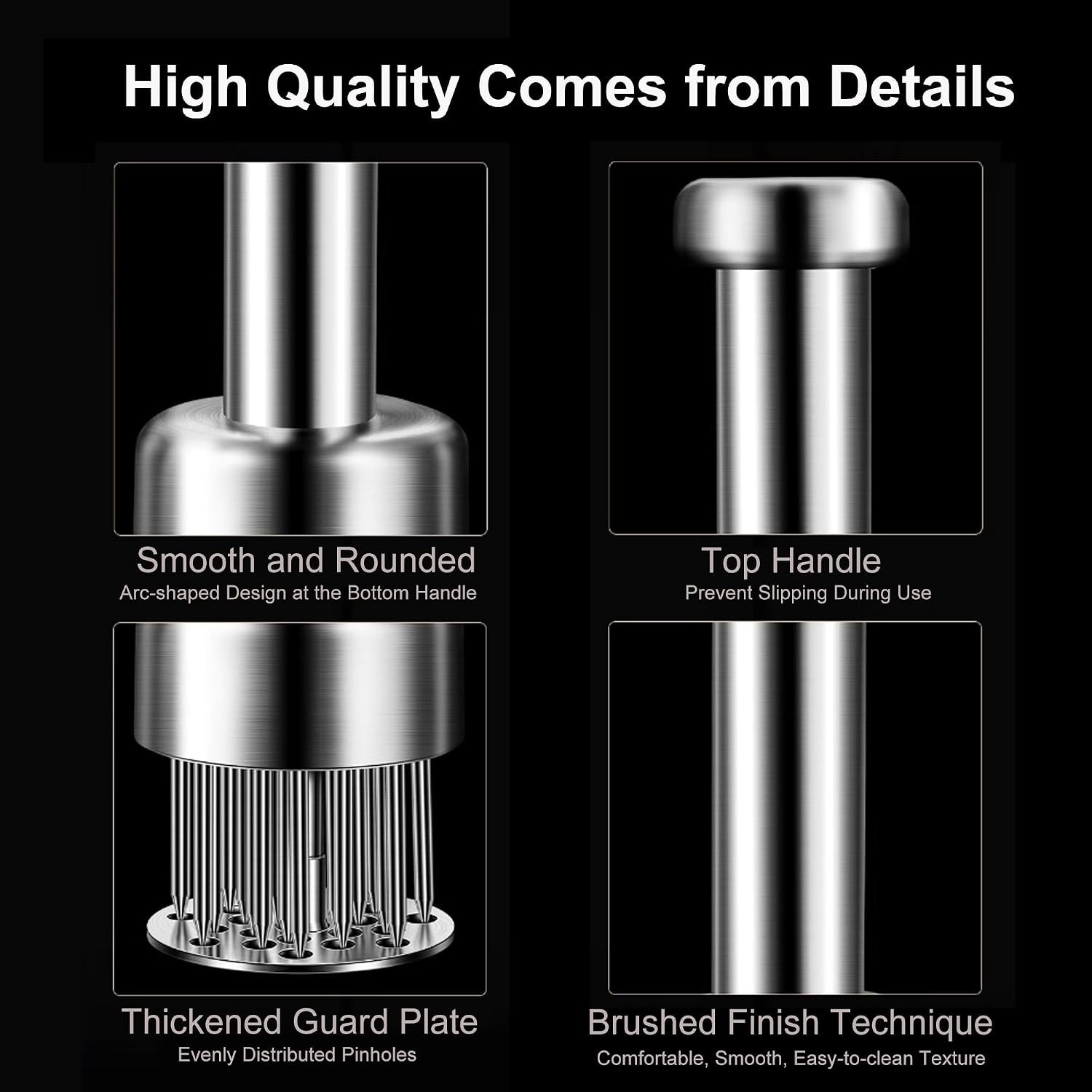 Stainless Steel Meat Tenderizer Tool, 21 Sharp Needles, Meat Piercing, Tender…