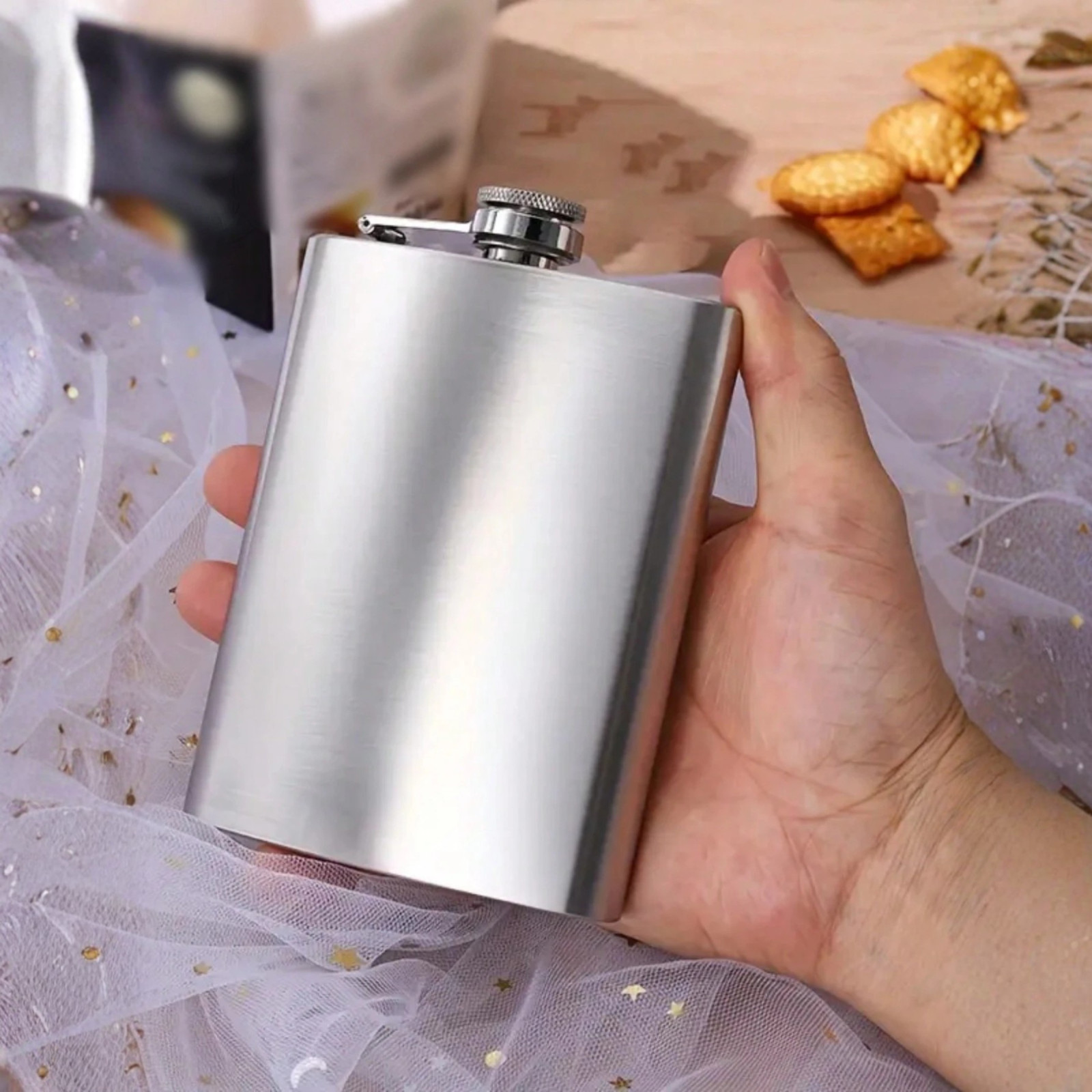 Stainless Steel Hip Flask 6 8oz Pocket Bottle Screw Cap Funnel Leakproof Flasks