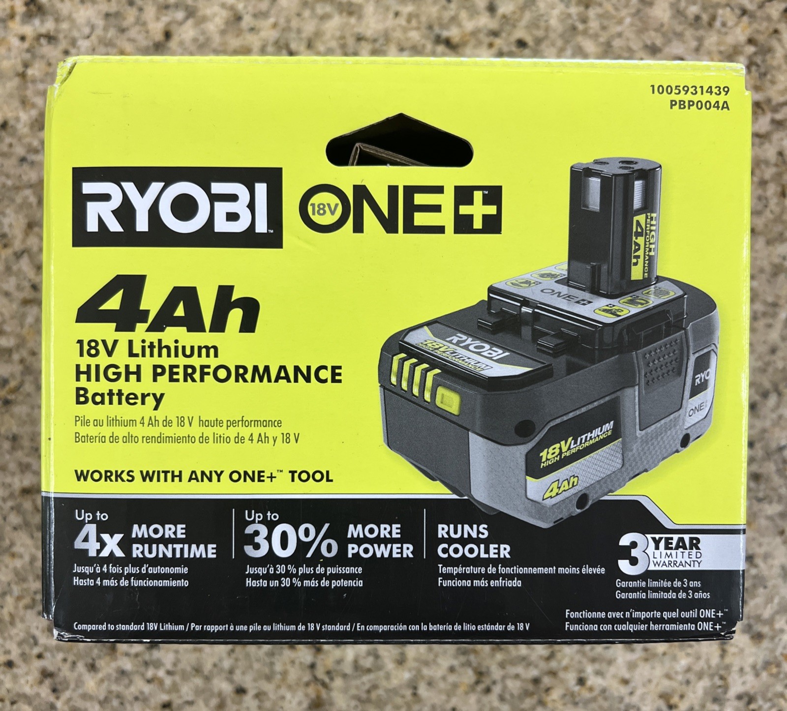 RYOBI ONE+ 18V 4Ah Lithium-Ion High Performance Battery Pack PBP004A NEW SEALED