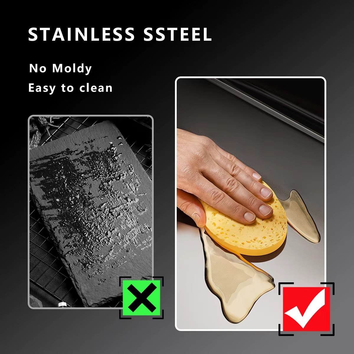 304 Stainless Steel Chopping Board Large with Lid Non Slip for Kitchen Counter.