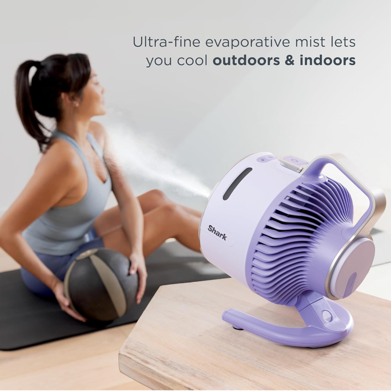 Shark FlexBreeze HydroGo Fan – Ultra-powerful Portable Misting Fan – Gray, FA052