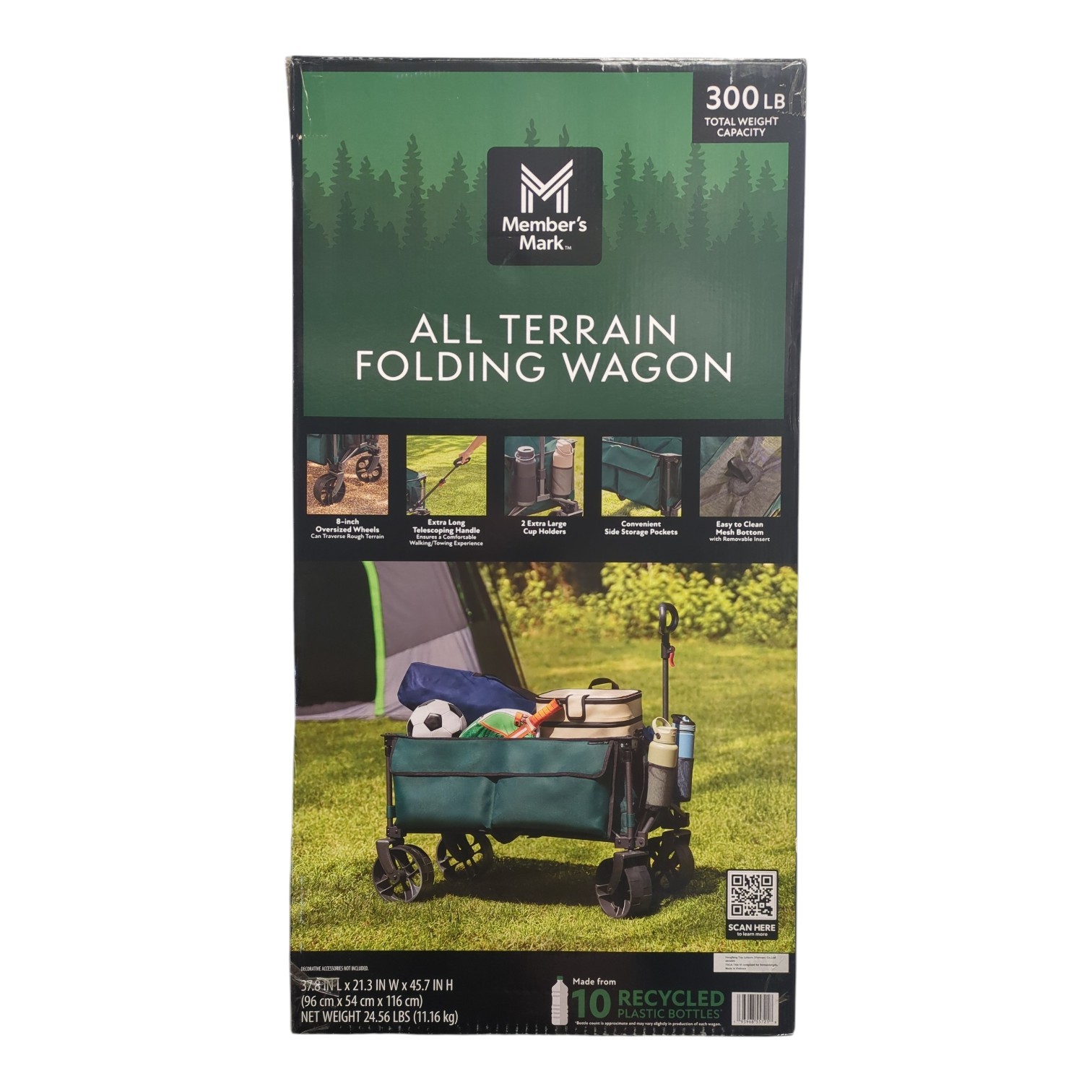 Member’s Mark All Terrain Folding Wagon, 300LBS Capacity, Green