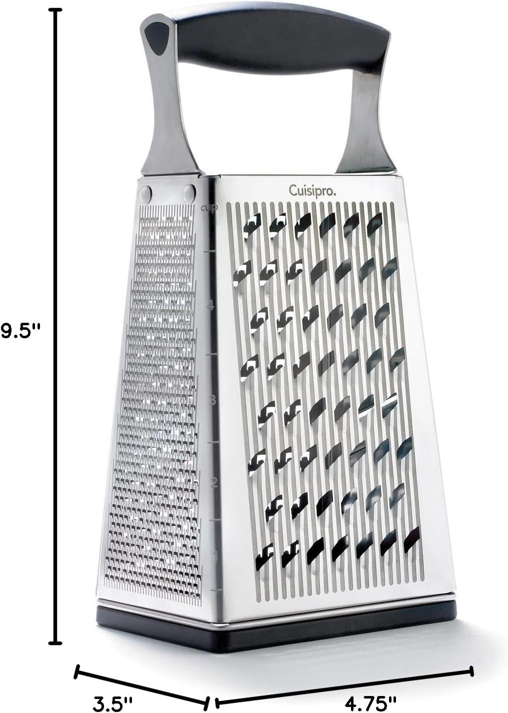 Cuisipro 4 Sided Stainless Steel Box Grater with Handle