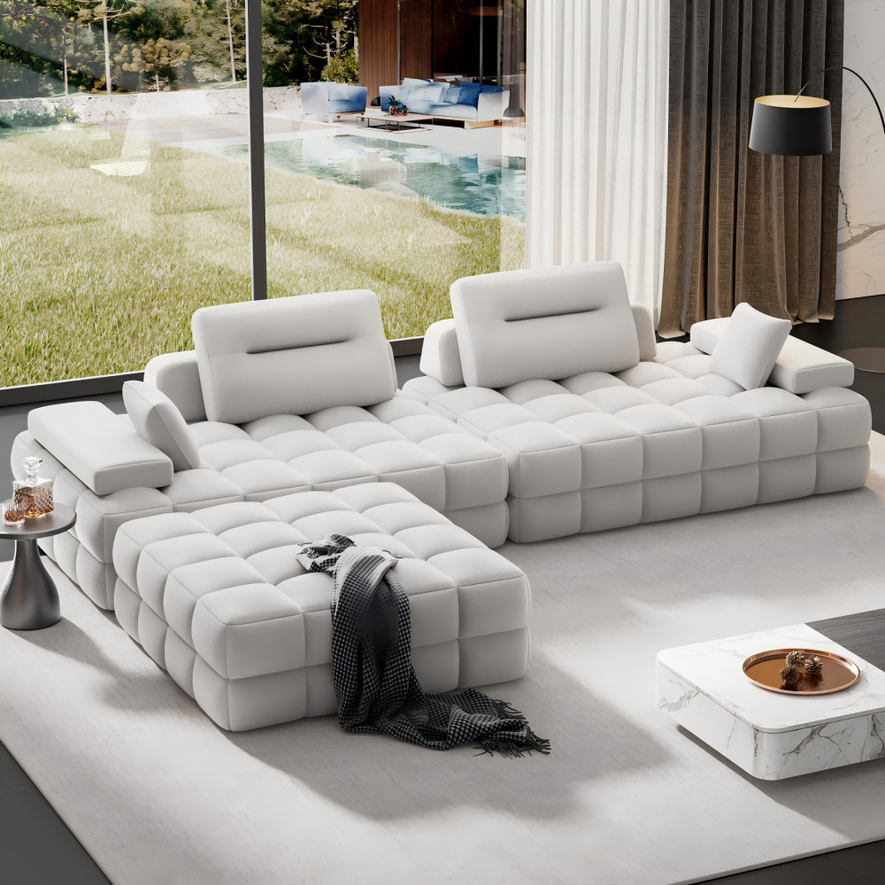 132” Modular Sectional Sofa Couch with Deep Seat L-Shape Couch for Living Room