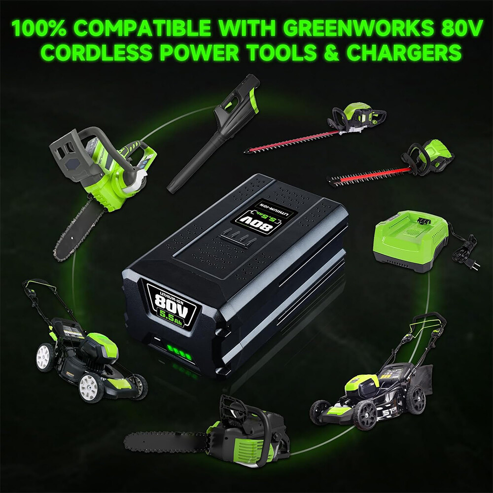 80V Lithium Ion 5.0Ah Rechargeable Li-ion Battery BAB727 GBA80200 FOR Greenworks