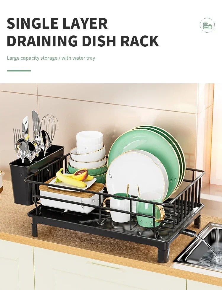 Dish Drying Rack Dish Drainer for Kitchen Counter, Large Dish Rack