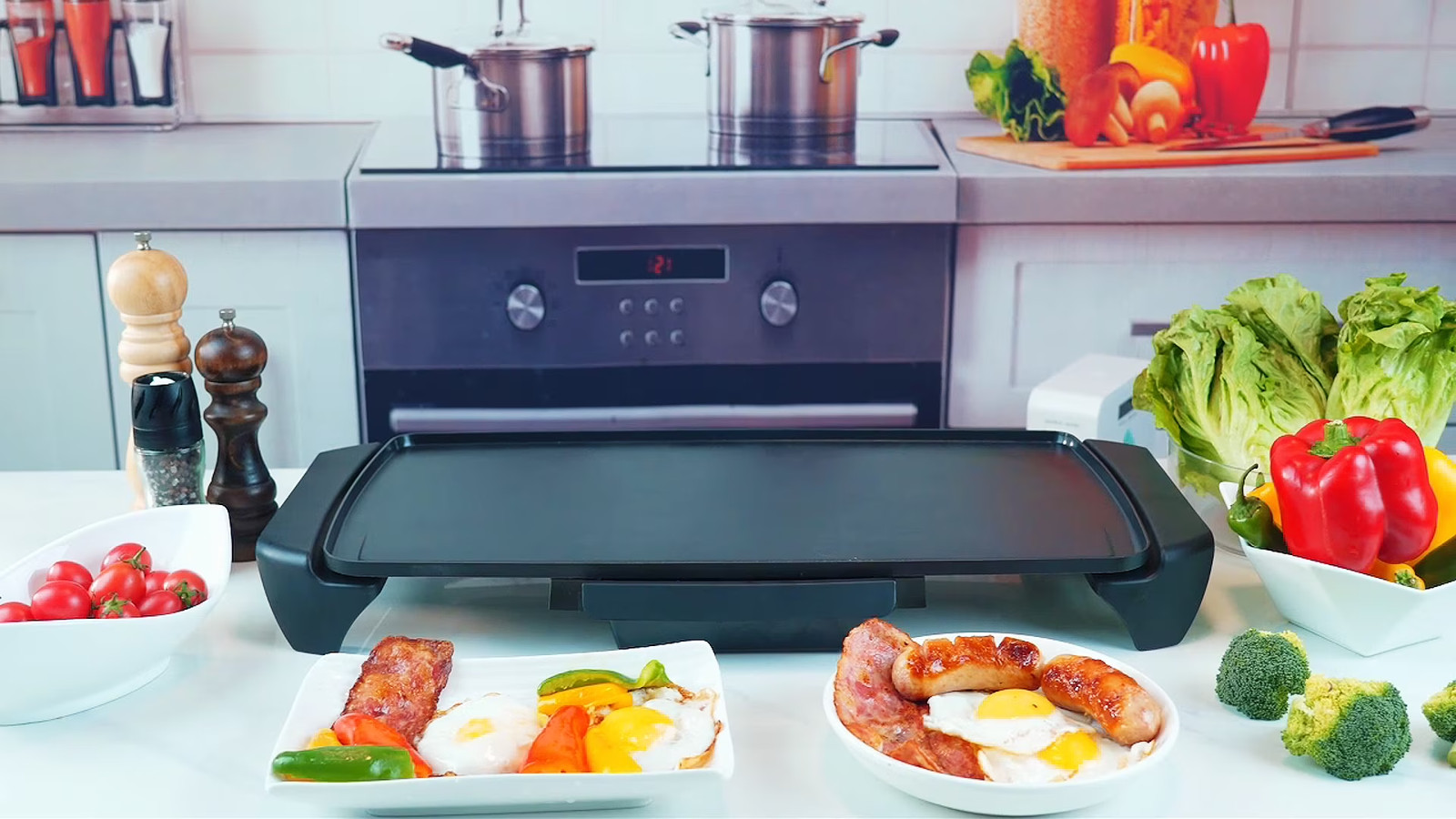 20” Electric Griddle – Non-Stick, Temperature Control,1500 W,Ceramic Coating