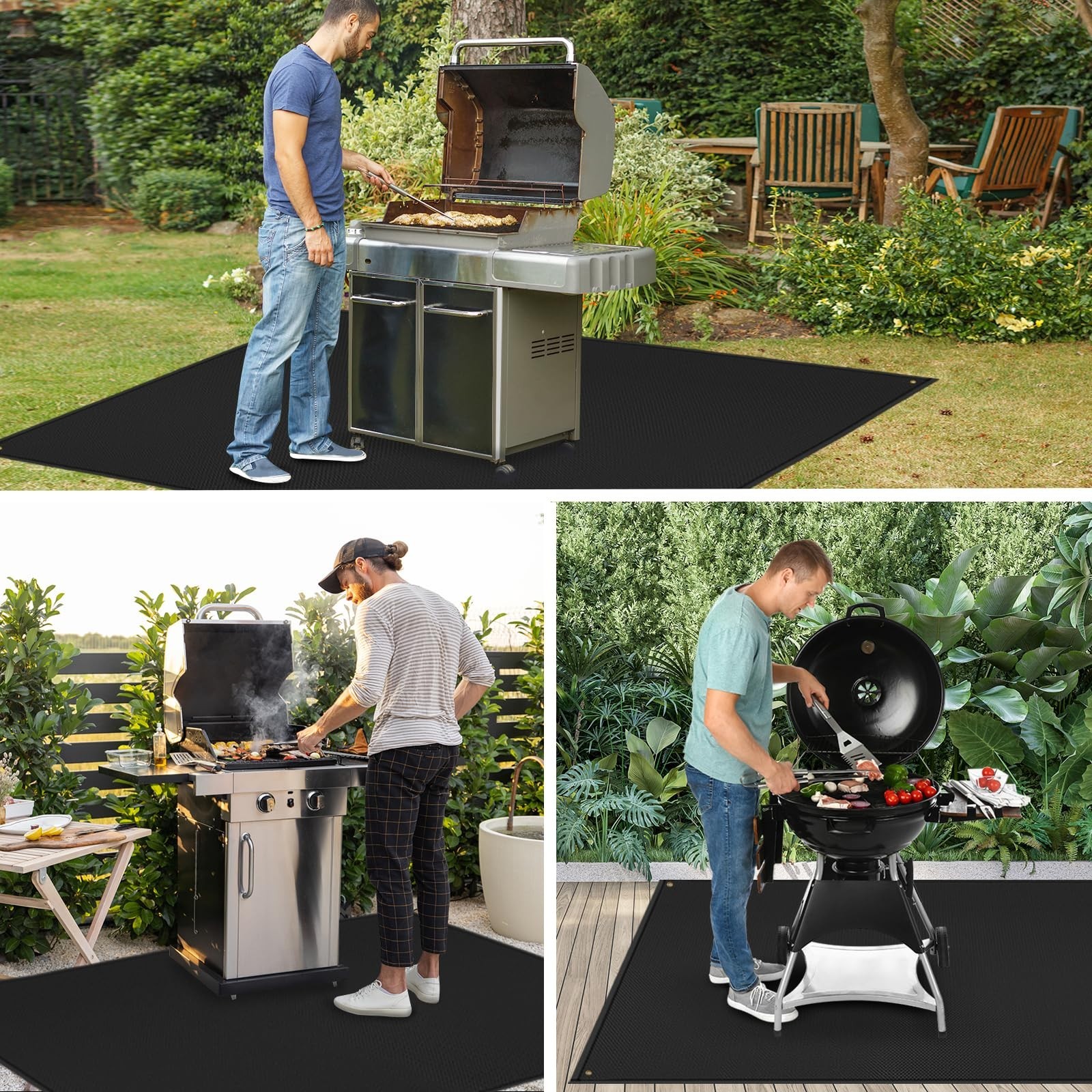 Large 80×48″ BBQ Grill Mats – Heavy Duty Outdoor Grill Protector for Deck & Pati