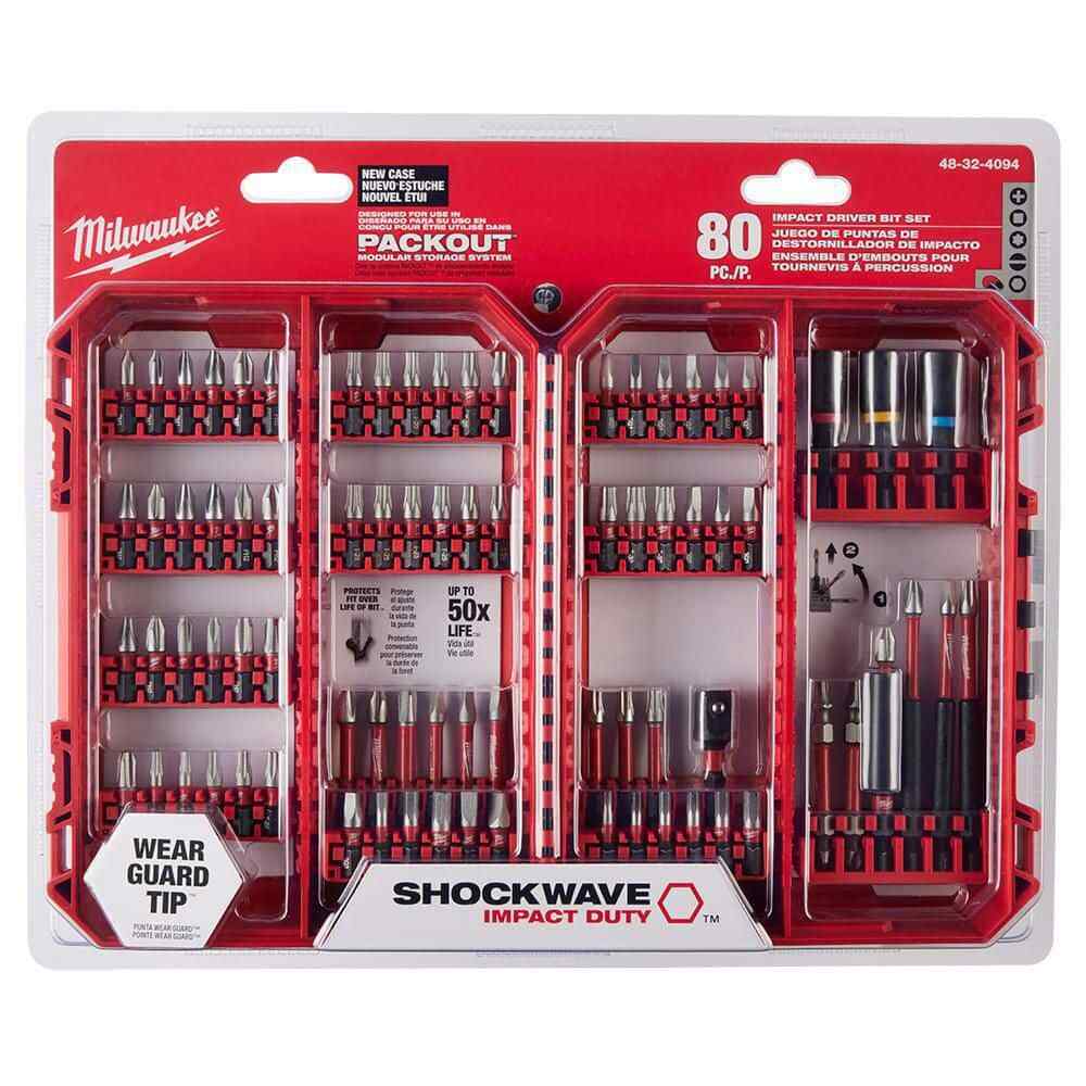 Milwaukee 80 Piece Screw Driver Drill Bit Set Impact Duty SHOCKWAVE Alloy Steel