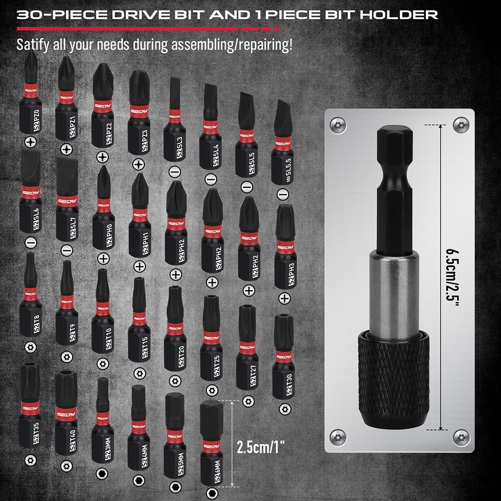 64PC 1/4″ Drive Impact Socket Wrench Bits Set Metric SAE Deep Shallow Ratchet S2