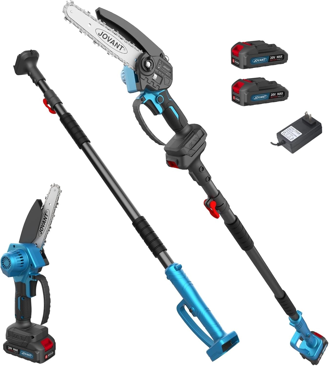 6 Inch 2-in-1 Mini Chainsaw Electric Cordless Pole Saws for Tree Trimming