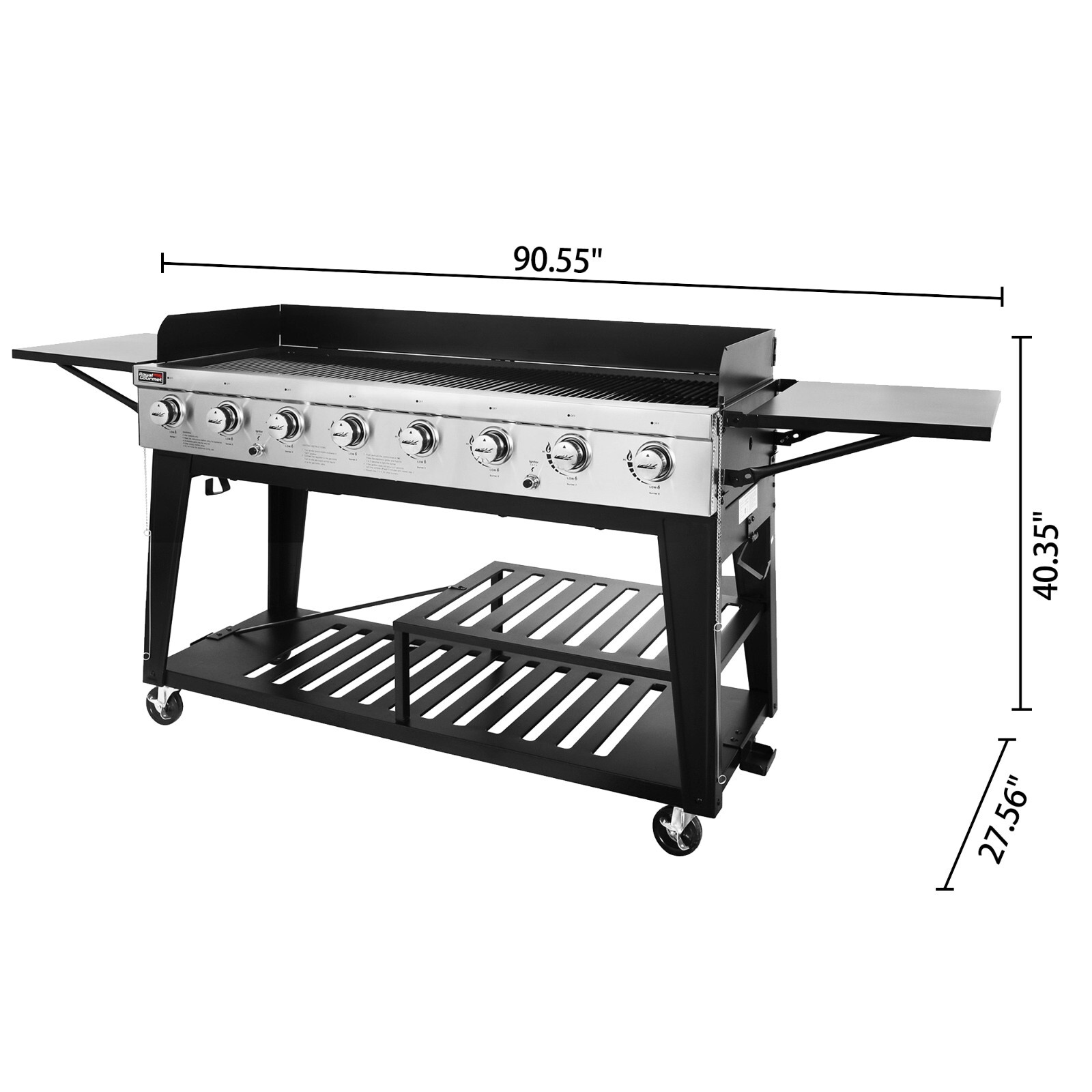 Royal Gourmet Large Event 8-Burner Propane Gas Grill with Barbecue Cover Outdoor
