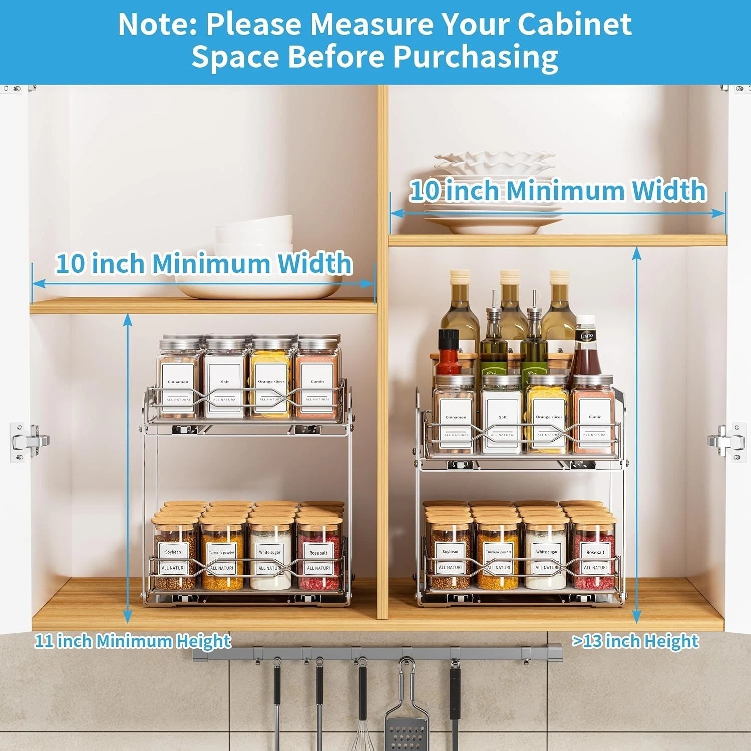 Multifunctional Chrome Spice Rack – Pull Out, Rust Resistant, 9.25”W Organizer