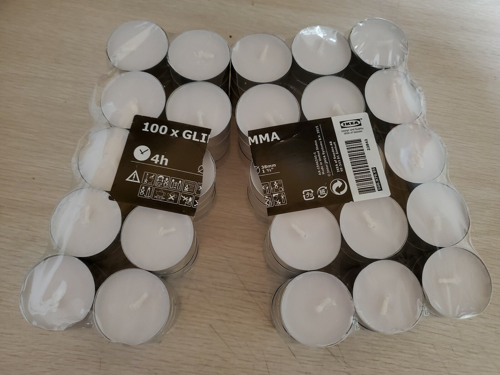 20 IKEA unscented candle – tea light candles — 4 hrs. — From CA