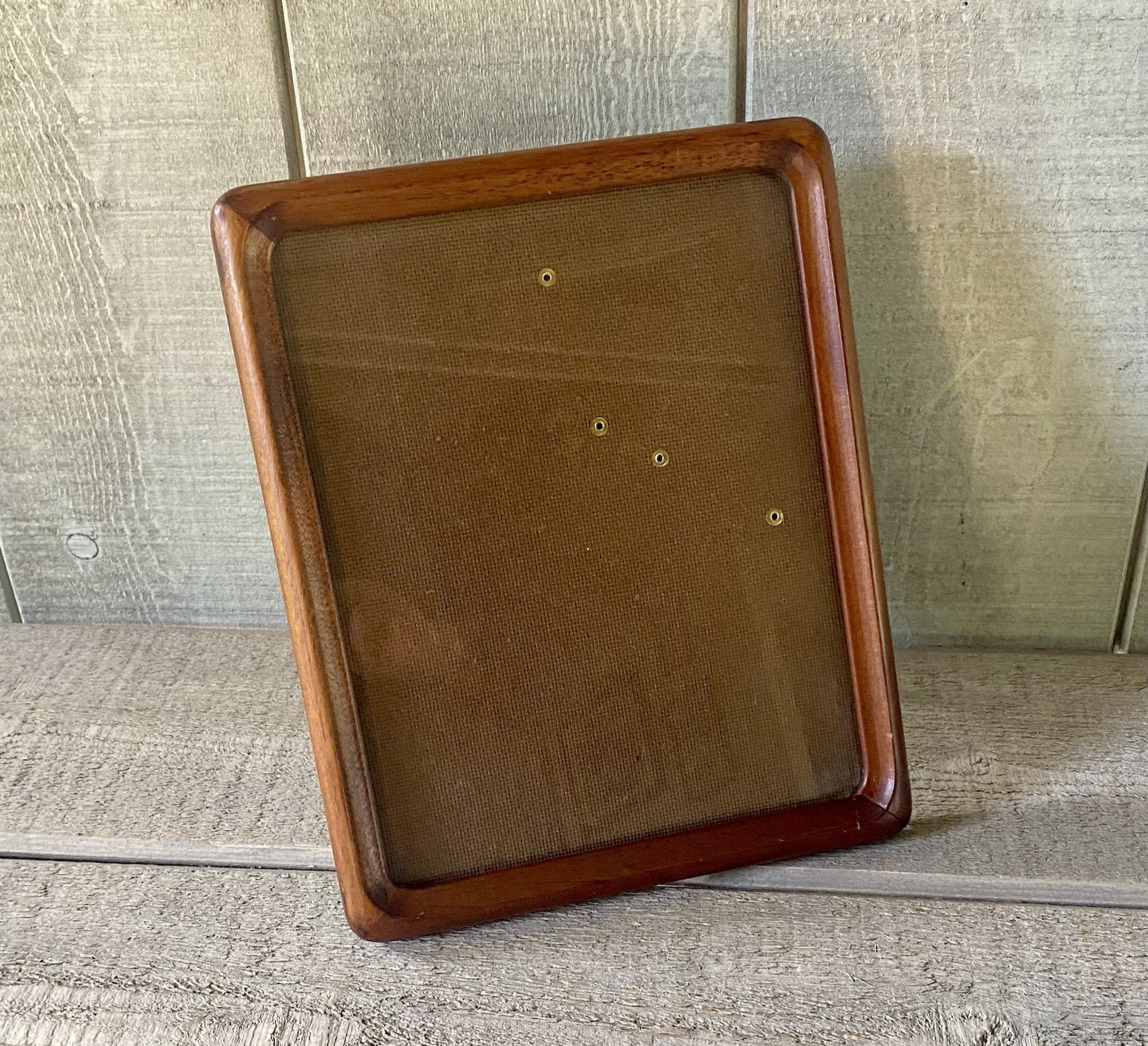 Vintage Teak Picture Frame Minimalist Mid Century Easel Back Thailand