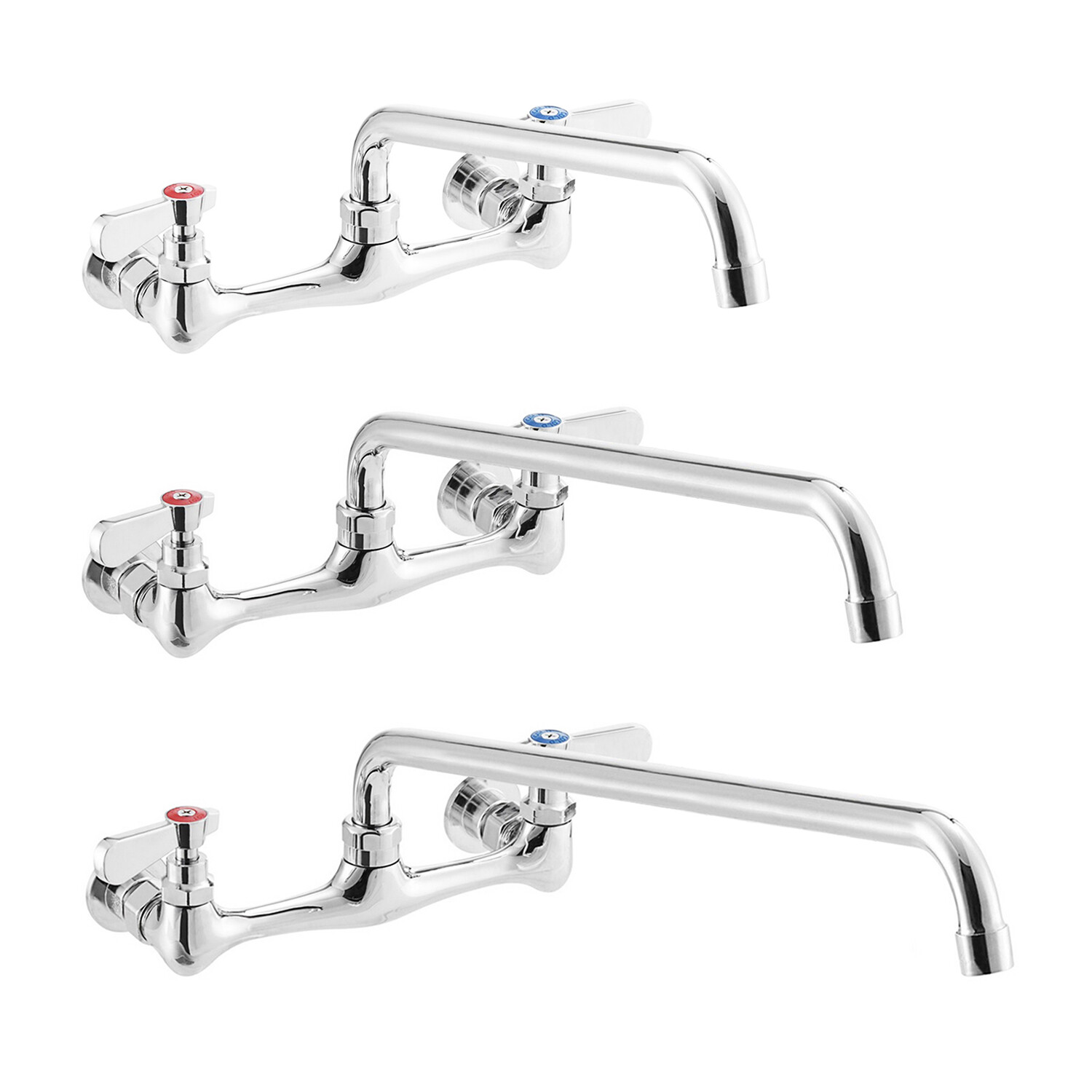 Wall Mount Kitchen Sink Faucet |8″ Center | NSF Commercial Restaurant Laundry ||