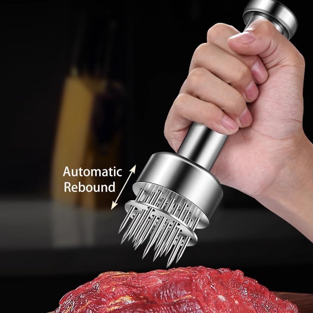 Stainless Steel Meat Tenderizer Tool, 21 Sharp Needles, Meat Piercing, Tender…