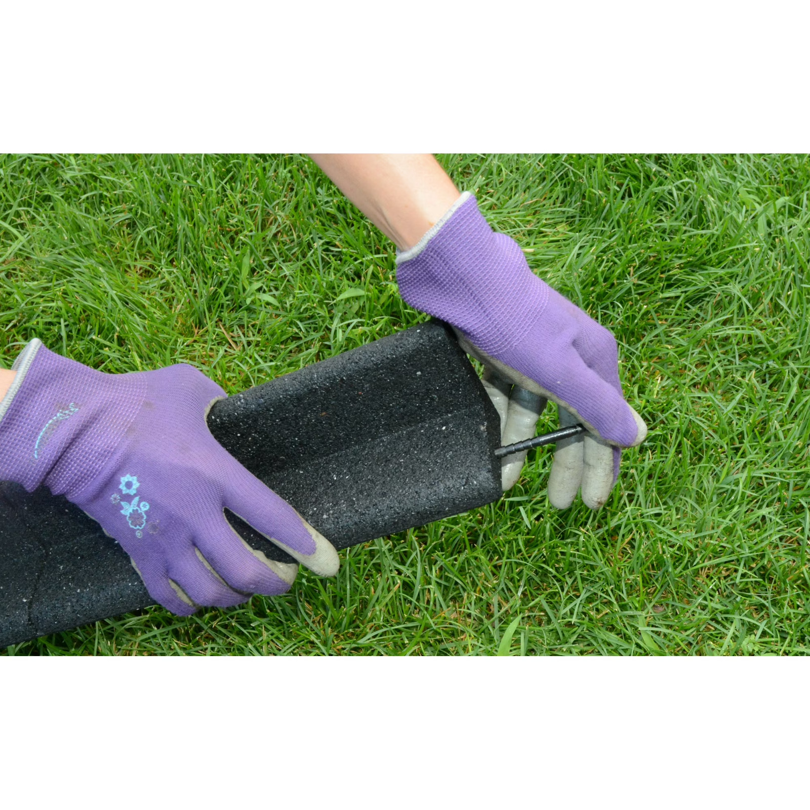 (Pack 6) Eco Border 3″ x 48″ Grey Rubber No Dig Landscape Garden Border Edging