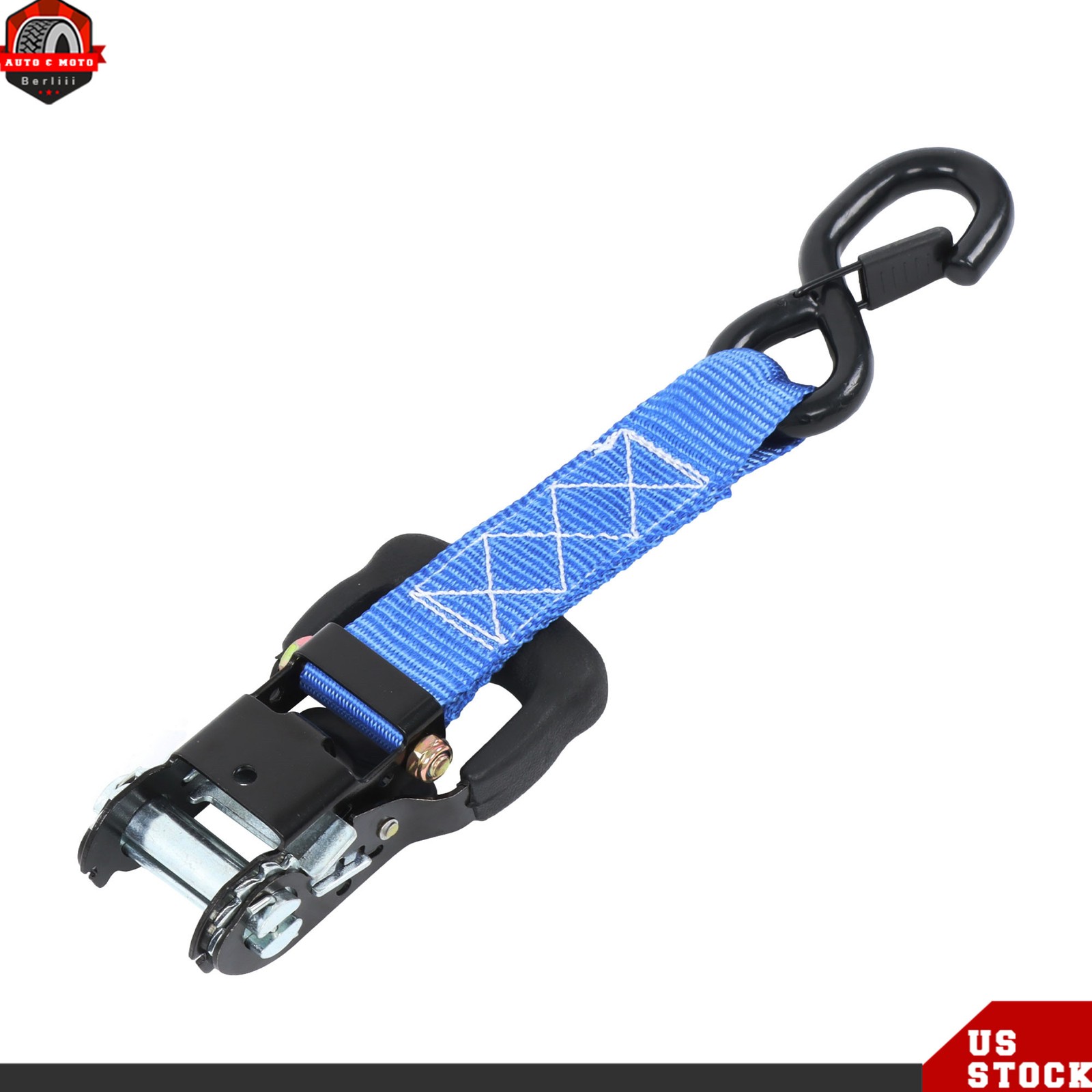 4PCS Heavy Duty Ratchet Straps 1.6″×15’ 5208 lbs Break Strength S Hooks Blue
