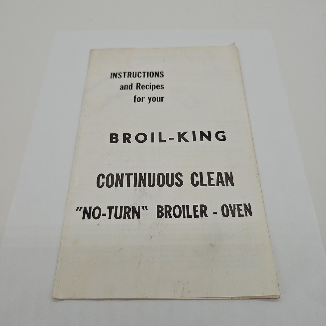 Vintage Broil-King Continious Clean No Turn Boiler Oven – Instructions / Manual