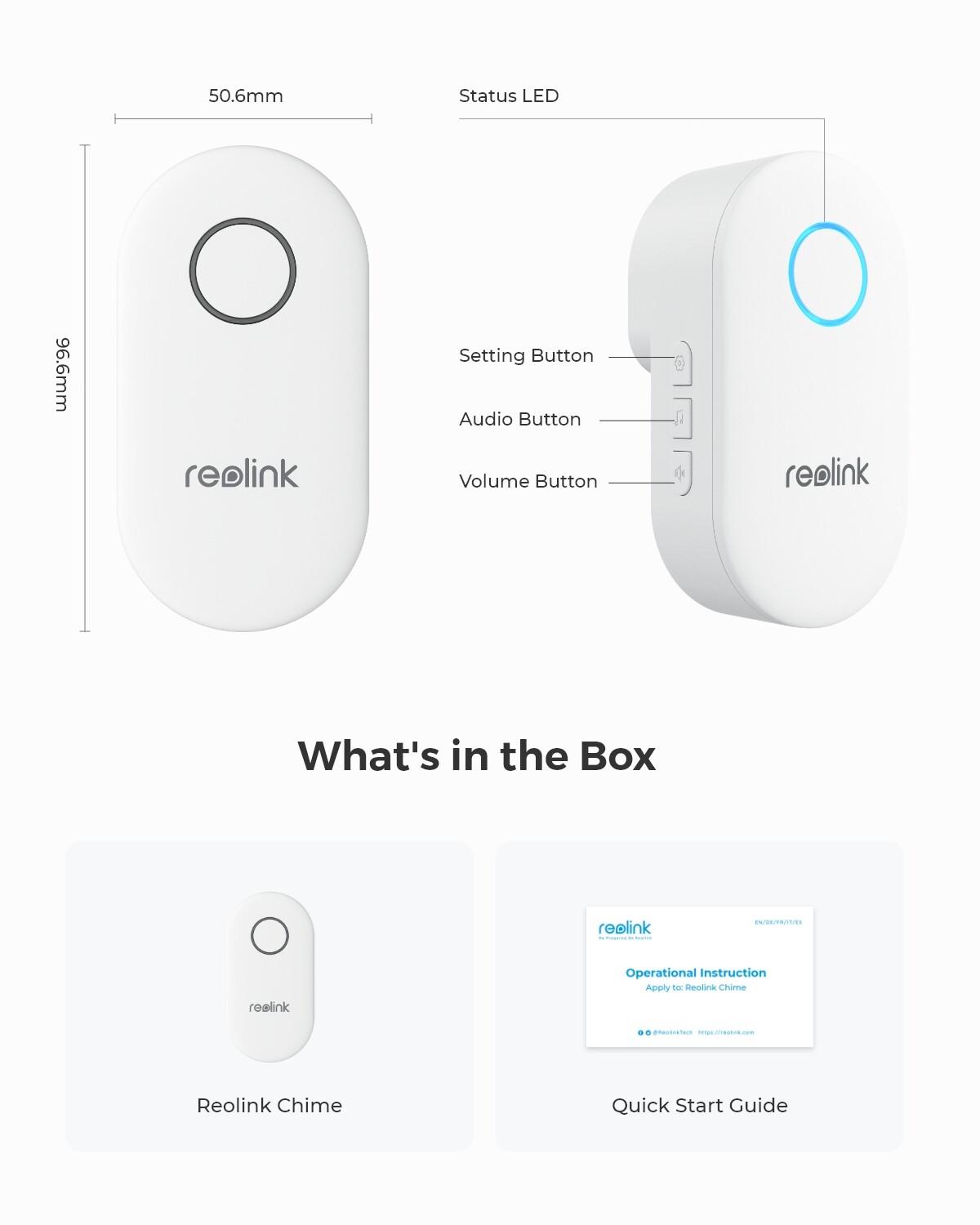 Reolink Digital Chime Remote Control Easy Plug & Play for Reolink Video Doorbell