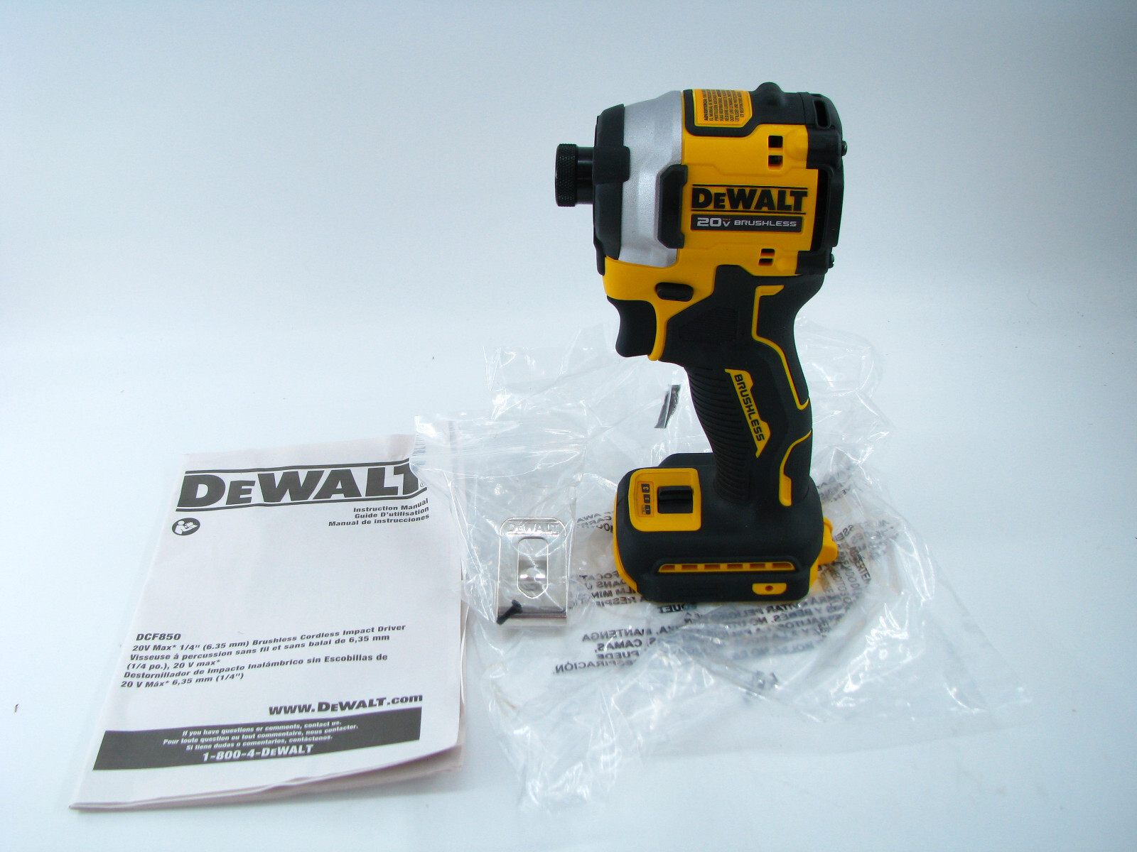 NEW DeWALT DCF850B ATOMIC 20V MAX 1/4″ Li-Ion 3-Speed Impact Driver 20 Volt
